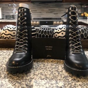Black J.Crew Boots in Leather- NEVER WORN!